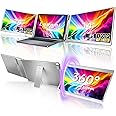 Laptop Screen Extender, 14" FHD 1200P IPS Triple Monitor Extended for 12"-16.5" Laptop, Plug & Play Portable Dual Monitor for Laptop, HDMI/USB-C for Mac, Wins, Android, Switch, Surface