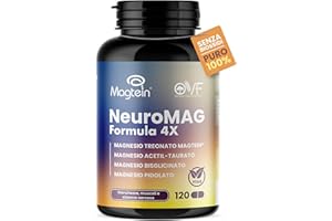 PARAFARMACIA, ORGANIC VITAMINS & FOOD NeuroMAG Completo OVF, 120 Capsule, Magnesio Treonato Magtein®, Taurato, Bisglicinato e Pidolato, Integratore Magnesio per Cervello, Sistema Nervoso, Stanchezza e Muscoli