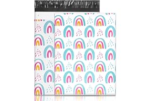 WANXIDA Versandtaschen, 100 Stück Selbstklebende Versandtaschen, Wasserdichte Reißfeste, Niedliche Verpackung, Versandkleidung, Geeignet für Geschäftsverpackungen (Regenbogen)
