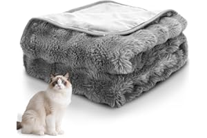 Nobleza Manta Impermeable Perro, Manta Suave de Felpa para Perros, Gatos, M 100 x 80 cm, Reversible, Lavable Mascotas de Fugas para Sofá y Cama, Gris