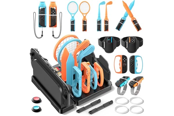 Ensemble D’accessoires De Sport Switch 2 Avec Station D’accueil De L’organisateur, Stockage Et Organisateur Pour Les Jeux De Sport Switch, Kit D’accessoires De Sport Familial