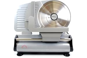 DCG Eltronic DCG AS2465 Eléctrico Plata rebanadora-Cortafiambres (Acero Inoxidable, 300 x 400 x 300 mm), 150 W