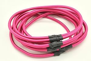 LUNA24 SIMPLY GREAT IDEAS... Ersatz-Bungees 36 Stück fürs Trampolin/Fitnesstrampolin Gummies versch. Farbe und Gewichtskategorien (PINK, 30-50 kg)