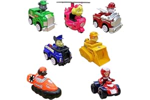 HoNung Paw Patrol Fahrzeuge Paw Patrol Auto, 7pcs Paw Patrol Zurückziehen Fahrzeug Toys, Paw Patro Mit Allen Fahrzeugen Spielzeug für Kinder ab 3 Jahren