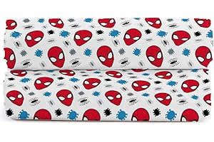JAY FRANCO Marvel Spiderman Spidey Faces - Lenzuolo con angoli per letto matrimoniale, 100% cotone, confezione da 2