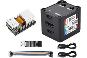 WAYPONDEV Sipeed NanoKVM IP-KVM Mini serveur de maintenance à distance 1TOPS NPU 1GHz C906 Ordinateur à carte unique RISC-V Linux avec connecteur réseau HDMI 100M (kit complet noir)