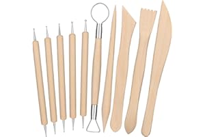 DIPEER 10 PCS Polymer Clay Tools Sculpting Set, Clay Sculpting Tools, Clay Modelling Tools, Dotting Tool, Moulds for Adults Beginners DIY Crafts, Modeling, and Carving