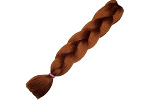weWelle Extensiones Pelo 100% Kanekalon Jumbo | Cobrizo Claro - 30# | Pack 1 ud. 24’’ 60 cm 100 gr. | Cabello Sintético Trenzas Africanas Suave y Duradero.
