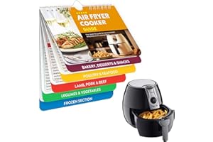 LIAMGUS Orange Air Fryer Magnetic Cheat Sheet, Air Fryer Cheat Sheet Magnets Cooking Guide Booklet, Cook Times Chart Books, Cookbooks Air Fryer Accessories Oven Cooking Pot Temp Guide Kitchen Conversion