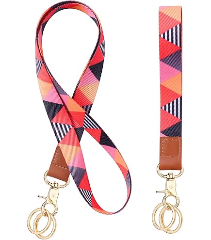 Tour De Cou Porte-Badges Avec Fermoirs - Lanyard Poignet Pour Clés Badges Carte Pink Flower