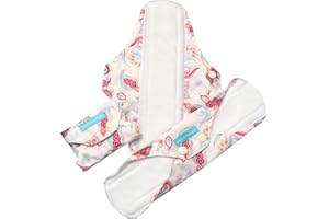 Charlie Banana - Cuscinetti femminili riutilizzabili e lavabili, super plus assorbenza, cotone Bliss, confezione da 3