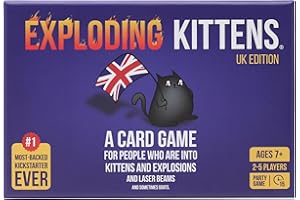 Exploding Kittens UK Edition - Proper Cheeky Fun for British Family Game Nights - Hilarious Card Games for Ages 7 and Up - 56 Cards