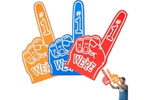 GYTFOG 3pcs Giant Foam Finger Gladiators Foam Hands For Stadium Events Cheerleading Big Foam Hands for Sports Events School Spirit Cheerleading Party Props Easy Unisex,Number 1 Giant Foam Hands