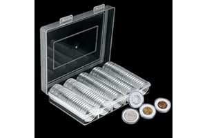 HNBTX Cápsulas de Moneda,Monedas Coleccion,Organizador Monedas,120 Piezas 33mm Caja Monedas,Monedas De Plástico Caja con Almohadilla EVA para Coleccion Monedas,5 Tamaños((17mm/20mm/25mm/27mm/30mm)