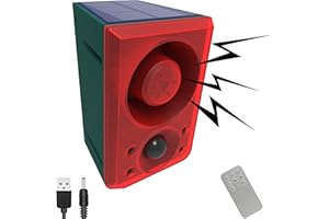 COMBOSS Alarma Solar con Sensor de Movimiento para Exteriores - Sensor de Movimiento con generador de Ruido de 130 dB con función de grabación de +/-Volumen para casa, Villa, Granja y Granero