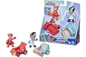 PJ Masks Hasbro Super pigiamini, Gufetta vs Romeo, Macchine da Corsa Giocattolo per età prescolare, Set con 2 Veicoli e 2 Personaggi, per Bambini dai 3 Anni in su