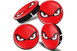 SkinoEu® 4 x 60 mm silikonowe dekielki do felg No Fear Eyes czerwone kołpaki na piasty kół do tuningu C 75