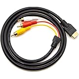 Chenduomi Câble mâle HDMI vers 3 RCA, Pour la vidéo, l’audio, auxiliaire, 1,5 m/1.5 m, avec câble convertisseur pour TV HD