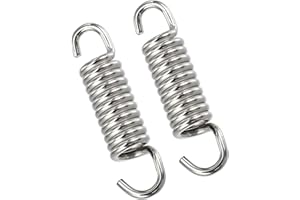 Partuto 2 Pcs Universal Exhaust Swivel Pipe Spring - Stainless Steel Silver Tone