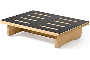 Roylvan Taburete para Adultos, Escalón para Camas Altas, Taburete Antideslizante con Capacidad de Carga de 440 LB para Ancianos, Niños, Junto a la Cama, Ducha, Cocina, Madera de Haya/Negro