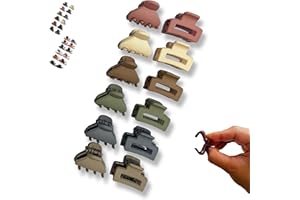 CROMPI Pince Cheveux Femme, 12 Mini Pinces Crabe, Accessoire Cheveux Antidérapante À Double Dents Et Couleur Différent. Accessoires De Coiffeur, Accessoire Cheveux Fille Et Femme En Forme De Papillon