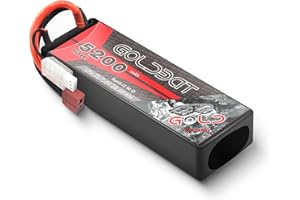 GOLDBAT 7.4V RC Battery 5200 mAh 60C 2S RC lipo battery Hard Case with Dean-Style T Connector for RC Car Airplane Helicopter Boat Buggy Truck Helicopter Airplane Racing Models(1 Pack)