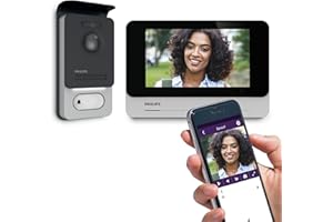 Philips WelcomeEye Connect 2 – Visiophone Filaire connecté au Smartphone, Contrôle d'accès RFID, Fonction Message d'absence Visiteurs, Fonction Intercommunication et Monitoring - 531036