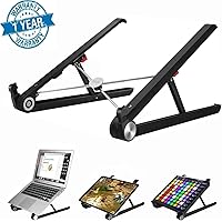 Callas Height Adjustable Ergonomic Portable Laptop Stand, Ventilated Laptop Stand, Foldable Laptop Stand, CA2, Black