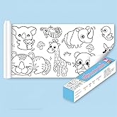 Buy Children's Drawing Paper Roll, Coloring Paper Roll For Kids Stickable Wallpaper Coloring Paper Diy Color Filling Paper Early Educational Toys For With Colored Pencils Animal World