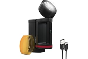 ANSMANN Rechargeable Searchlight [Black] 1700 Lumens Spotlight with Tilting Lamp Head & 5 Lighting Functions Incl Charging Station, Wall Bracket, USB Cable and Colour Filter Disc - 3 Year Warranty