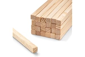 Mendi 25 Palos de Madera Cuadrado (10 mm, 100 cm)