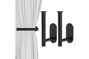 ‎OCIOLI OCIOLI Selbstklebende Vorhanghalterungen, Vorhang-Raffhalter, ohne Bohren, Selbstklebende Vorhanghaken, Vorhanghalter für Vorhänge (2, schwarz)
