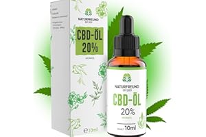 NATURFREUND EST.2021 NATURFREUND® Premium CBD Öl 20% VOLLSPEKTRUM mit 2.000 mg Cannabidiol - CBD-Tropfen Naturrein Hanföl Tropfen Cannabisöl Hanftropfen Hanf Hemp CBD-Oil - Made in Germany Laborgeprüft Zertifiziert 10ml