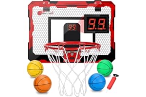 Anzmtosn Mini Indoor Basketball Reifen für Kinder, Kleiner Indoor Basketball Reifen für Tür Metallrand Ziel Hängende Wand Mount Brett Sport Training Spiel für Erwachsene Büro Zuhause 40X30CM
