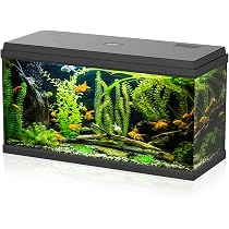Supporto Per Acquario Amtra System 80 Nero - Mobile In Legno 80x32x70 Cm, Con Ripiano, Made In Italy