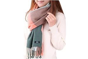 LADES Women Tartan Scarf - Winter Long Scarves Plaid Warm Wraps Wool British Style For Ladies Spinning Tassel Shawl Long Stole