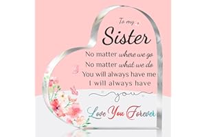 BRIKABIA Mothers Day Gifts for Sister, Sister Gifts from Sisters, Engraved Acrylic Block Puzzle 3.9x3.3 inch - Sister Gifts from Sisters Brothers, Unique Gifts for Sisters Adult