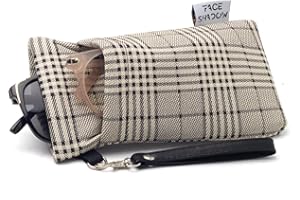 Face Shadow Custodia per Occhiali da Sole Morbida a Scatto per 2 Occhiali da Sole, Borsa per Occhiali in Microfibra per Donna e Uomo, Unisex