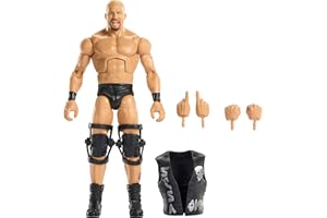 Mattel WWE Elite Collection - "Stone Cold" Steve Austin Set Greatest Hits 2025, personaggio collezionabile e accessori inclusi, 25 punti di articolazione e mani intercambiabili, 8+ anni, JHT58