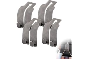 Viechoes car seat hooks 2 pezzi,Ganci per seggiolini auto,car seatback hook,porta borsa auto,car seat back storage,organizer auto,gancio per seggiolino auto,gancio per poggiatesta dell'auto (gray)