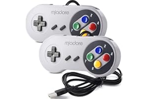 miadore 2X USB Contrôleur pour jeux SNES NES, manette de jeu classique rétro USB pour PC Windows MAC et système Raspberry Pi
