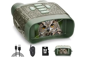 ‎VOOPEAK Nachtsichtgerät Militär, 4K UHD 48MP Infrarot-Fernglas Nachtsichtgerät, Nachtsichtgeräte Jagd mit 32GB TF-Karte 10X Digitalzoom Reichweite 300M, 5000mAh Wiederaufladbares für Jagd Sicherheit Camping