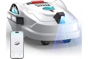 YARDCARE M800Plus Robot Tagliaerba Senza Filo Perimetrale, 800 m², Posizionamento GPS + Visione AI, Robot Tosaerba, Modalità di Taglio a U, Rilevamento di 150 Ostacoli, Ricarica Automatica, App
