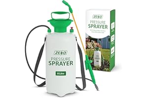 ZENO Garden Sprayer 8 Litre | Pressure Sprayer Pump for Weed Killer | Stainless Steel Lance, Adjustable Nozzle, Shoulder Strap | Weedkiller Sprayer for Fertilisers, Pesticides, Cleaning