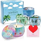 SCENTORINI Scented Candles Gift Set, Aromatherapy Candles, Soy Wax, Scented Wax, Women's Gift, for Stress Relief, Bath, Yoga,