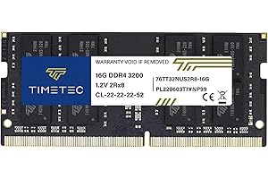 Timetec 16GB DDR4 3200MHz (DDR4-3200) PC4-25600 Non-ECC Unbuffered 1.2V CL22 2Rx8 Dual Rank 260 Pin SODIMM Compatible con AMD e Intel Gaming Laptop Notebook PC Computer Memory RAM Module Upgrade