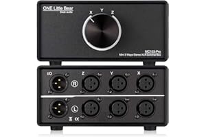 Nobsound Interruptor de Audio XLR 3 en 1, convertidor de Audio equilibrado, conmutador selector de Audio pasivo estéreo de 3 vías (MC103 Pro 3 Pulgadas)