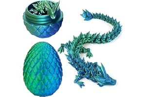 JurciCat 3D Impreso Huevo De Dragón con Figuras De Dragon Movible para Navidad Pascua Cumpleaños Carnaval Adultos Niños Regalos Juguetesg (Verde)