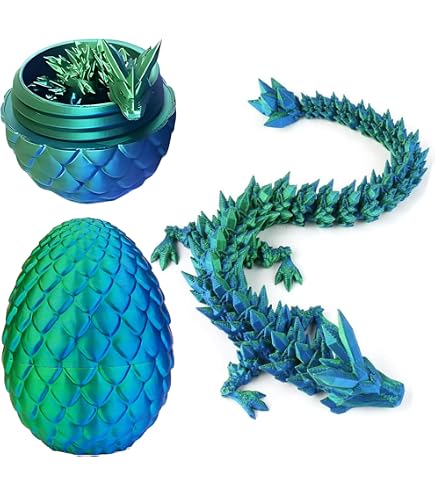 Dragon Imprimé En 3D - U0152ufs De Dragon Réalistes Dans L'œuf Articulé - Entièrement Mobile - En Cristal - Avec œuf De Dragon - Jouet à Presser Pour Enfants Et Adultes