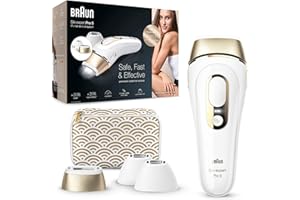 ‎BRAUN Braun IPL Silk Expert Pro 5 Haarentfernungsgerät, für dauerhaft sichtbare Haarentfernung, Venus Rasierer & Tasche, Alternative zur Laser Haarentfernung, Geschenk für Frauen, PL5137MN, weiß/gold